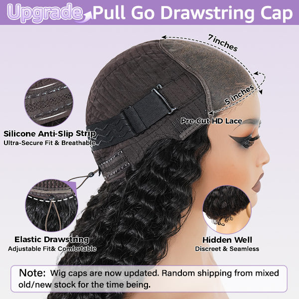 OQ HAIR Glueless Chocolate Brown Layered Cut Face Framing Body Wave Pre-Cut Lace Wear Go Wig