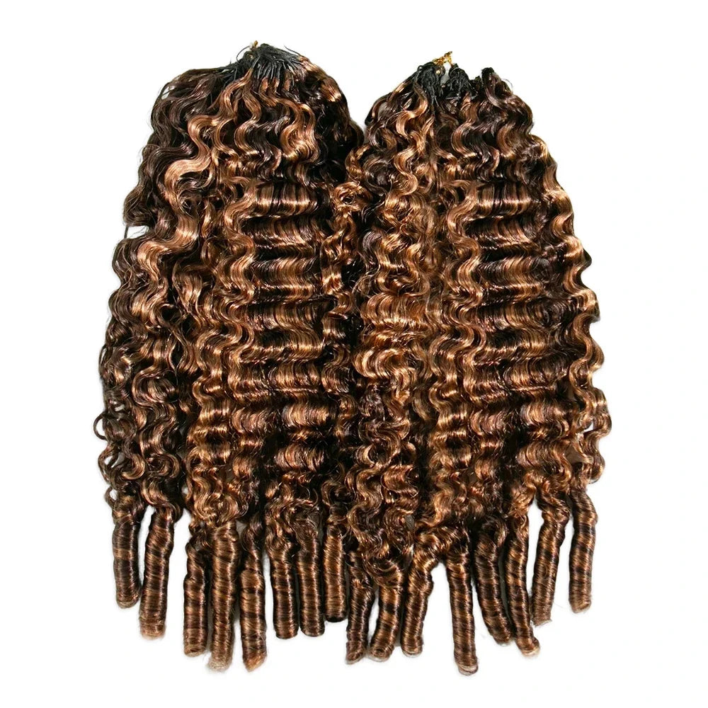 #4/#30 Mix Color Blend Water Curly Crochet Human Hair