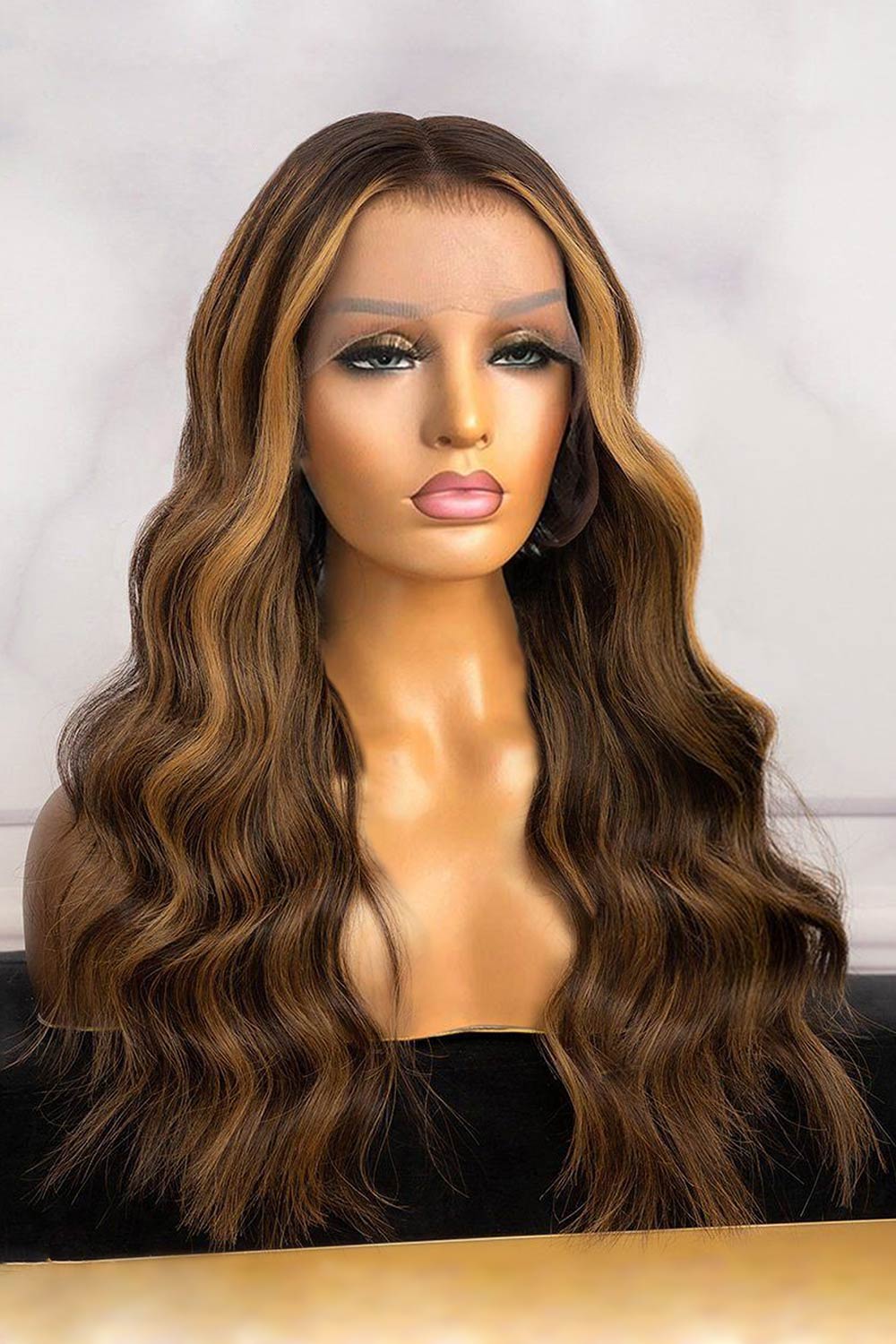 13x6 Highlight Brown Body Wave HD Lace Wig-HD12