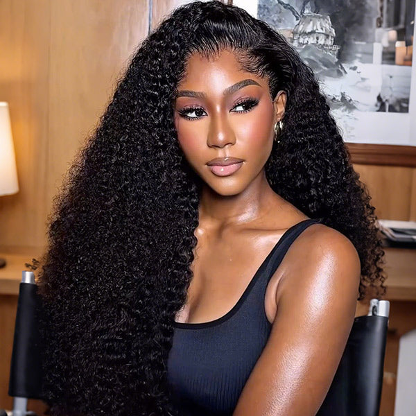 3 In 1 Half Wig | Kinky Curly Glueless Wear Go Half Wig Invisible Hairline Protective Style