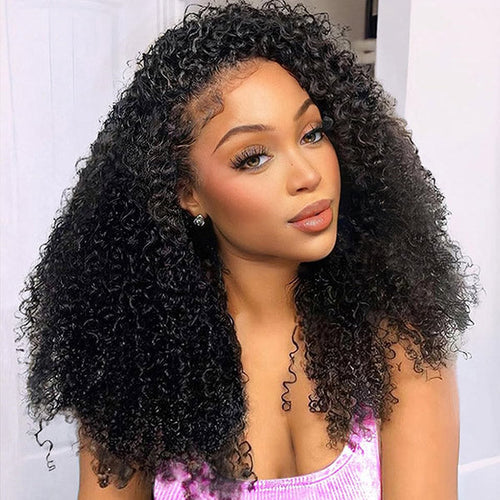 3 In 1 Half Wig | Kinky Curly Glueless Wear Go Half Wig Invisible Hairline Protective Style