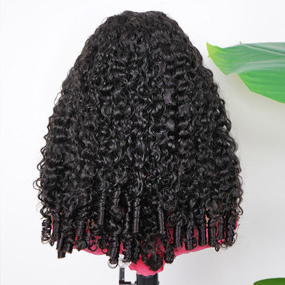 OQ HAIR Burmese Curly Glueless Wig Bleached Knots Pre-cut 7x5 9x6 HD Lace Wear Go Wigs With Elastic Drawstring