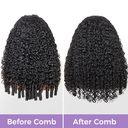 3 In 1 Half Wig | Burmese Curly Glueless Wear Go Half Wig With Elastic Drawstring Seamless Flip Over Wig