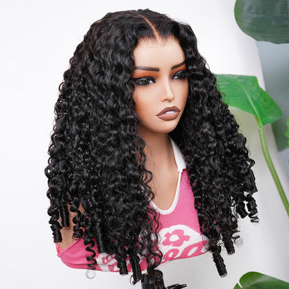 OQ HAIR Burmese Curly Glueless Wig Bleached Knots Pre-cut 7x5 9x6 HD Lace Wear Go Wigs With Elastic Drawstring
