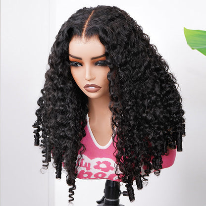 OQ HAIR Burmese Curly Glueless Wig Bleached Knots Pre-cut 7x5 9x6 HD Lace Wear Go Wigs With Elastic Drawstring