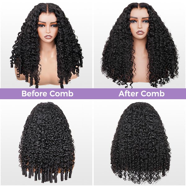 OQ HAIR Burmese Curly Glueless Wig Bleached Knots Pre-cut 7x5 9x6 HD Lace Wear Go Wigs With Elastic Drawstring