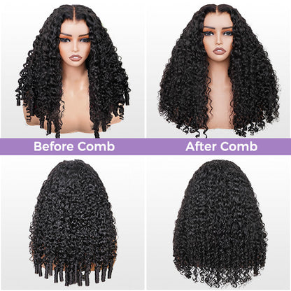OQ HAIR Burmese Curly Glueless Wig Bleached Knots Pre-cut 7x5 9x6 HD Lace Wear Go Wigs With Elastic Drawstring