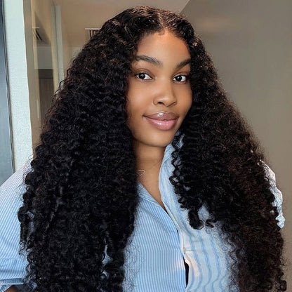 OQ HAIR Burmese Curly Glueless Wig Bleached Knots Pre-cut 7x5 9x6 HD Lace Wear Go Wigs With Elastic Drawstring