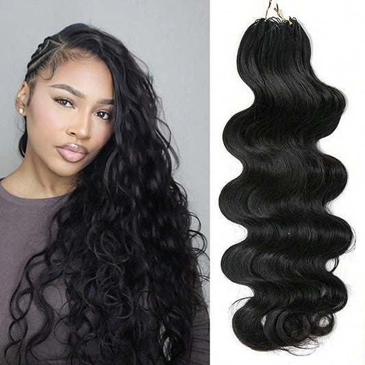 OQ HAIR Natural Flow Body Wave Crochet Human Hair Lightweight & Reusable Beginner Friendly Style