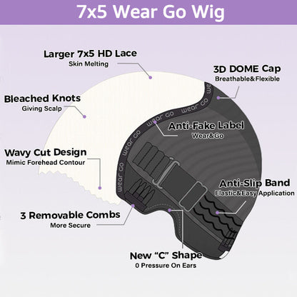 OQ HAIR Body Wave Face-Framing Curtain Bangs Layered Cut Bleached Knots Wear Go Glueless Wig