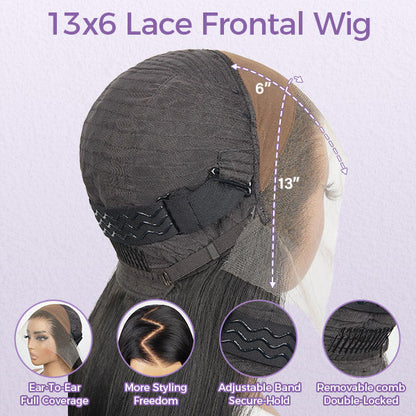 OQHAIR Made of 100% Unprocessed Brazilian Human Virgin Hair Straight Wig 13x4 13x6 Virgin Human Hair Lace Front Wigs Preplucked HD Wigs