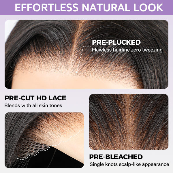 OQ HAIR Burmese Curly Glueless Wig Bleached Knots Pre-cut 7x5 9x6 HD Lace Wear Go Wigs With Elastic Drawstring