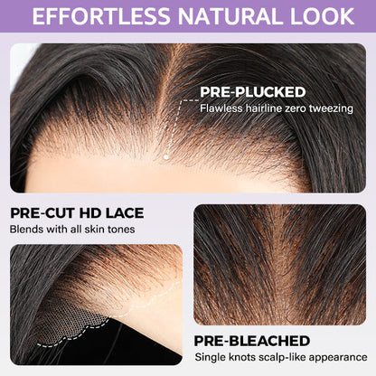 OQ HAIR Burmese Curly Glueless Wig Bleached Knots Pre-cut 7x5 9x6 HD Lace Wear Go Wigs With Elastic Drawstring