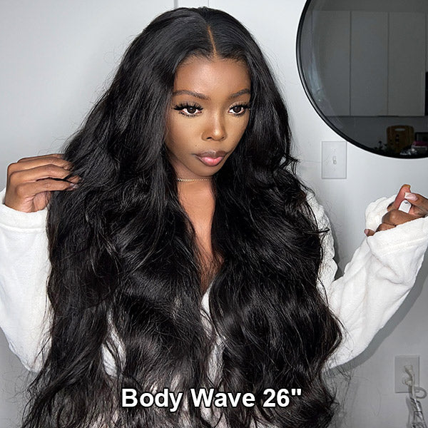 OQHAIR 100% Glueless Wear Go Wig Pre-cut Lace Undetectable 7x5 HD Lace Wigs Preplucked with Natural Hairline Bleached Knots Human Hair Wigs