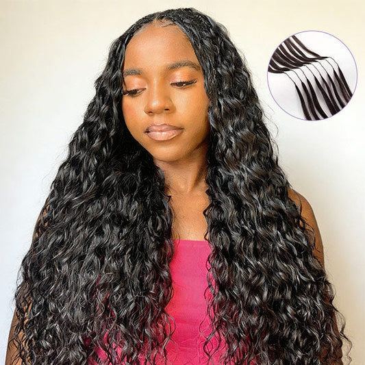 OQ HAIR Low-Maintenance Feather Crochet Human Hair All Hair Textures Boho Hair Braids Friendly