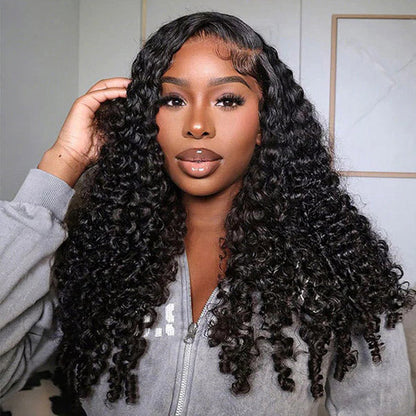Burmese Curly Glueless Wig Bleached Knots 13x4 13x6 HD Lace Front Wear Go Wig With Flexible Fit Drawstring