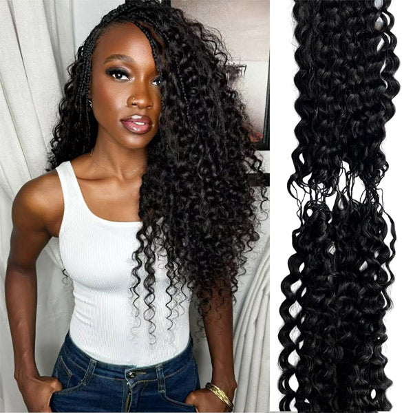 OQ HAIR Lightweight Feather Water Wave Crochet Human Hair Miracle Knots Natural Feel Easy Install