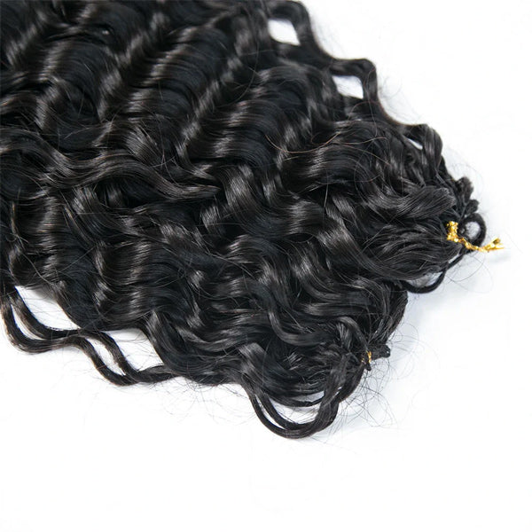 OQ HAIR Lightweight Feather Water Wave Crochet Human Hair Miracle Knots Natural Feel Easy Install