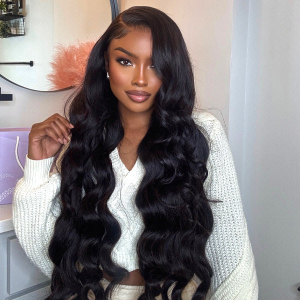 Body Wave Pre Bleached Knots Snug Fit Drawstring 13x4 13x6 HD Lace Front Wear Go Glueless Wig