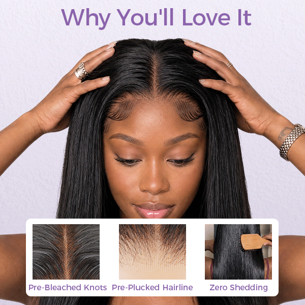 OQHAIR Made of 100% Unprocessed Brazilian Human Virgin Hair Straight Wig 13x4 13x6 Virgin Human Hair Lace Front Wigs Preplucked HD Wigs