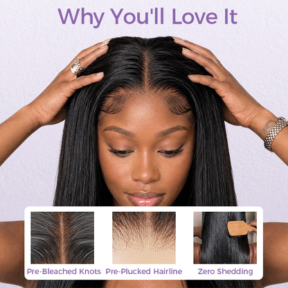 OQHAIR Made of 100% Unprocessed Brazilian Human Virgin Hair Straight Wig 13x4 13x6 Virgin Human Hair Lace Front Wigs Preplucked HD Wigs