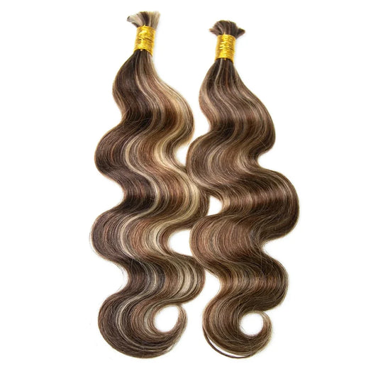 #4/#27/#30 Mix Color Blend Body Wave Bulk Human Braiding Hair
