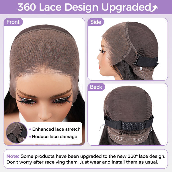 OQ HAIR Water Wave Invisi-Drawstring Flexible Fit 360 Lace Frontal Glueless Wig With Bleached Knots