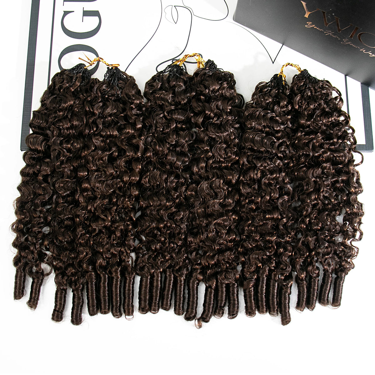 #4 Medium Brown Water Curly Human Crochet Hair