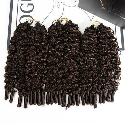 #4 Medium Brown Water Curly Human Crochet Hair
