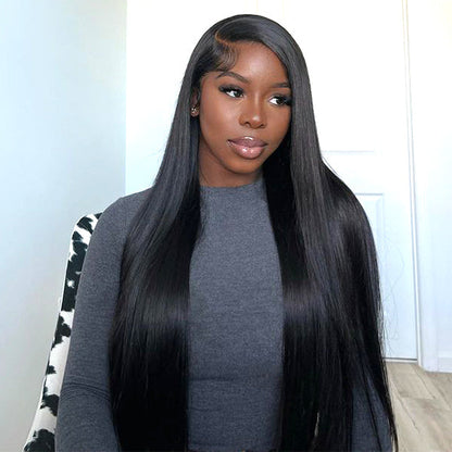 OQHAIR Made of 100% Unprocessed Brazilian Human Virgin Hair Straight Wig 13x4 13x6 Virgin Human Hair Lace Front Wigs Preplucked HD Wigs