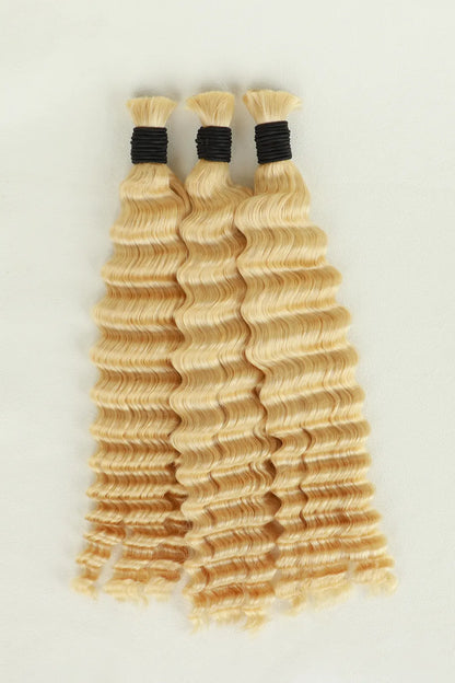 613 Blonde Deep Wave Bulk Human Hair for Braiding BU04