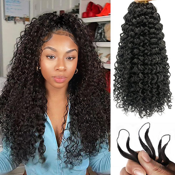 OQ HAIR Lightweight Feather Water Wave Crochet Human Hair Miracle Knots Natural Feel Easy Install