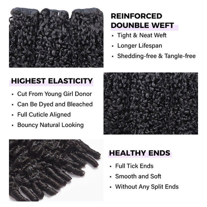 Burmese Curly Unprocessed Virgin Human Hair Bundles 1/3/4 Pcs