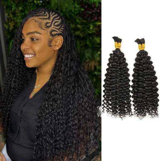 Double Drawn Burmese Water Wave Human Braiding Hair