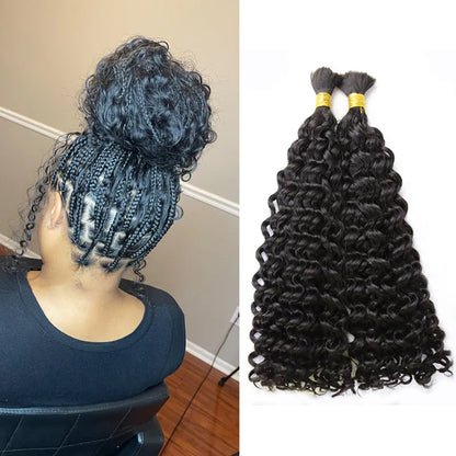 Double Drawn Burmese Spanish Curl Human Braiding Hair