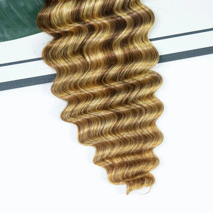 #27/#30/#613 Mix Color Blend Deep Wave Bulk Human Braiding Hair
