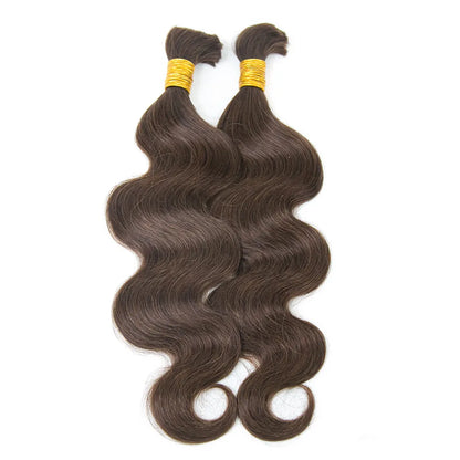 #4 Medium Brown Body Wave Bulk Human Braiding Hair