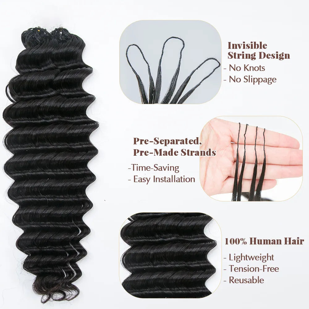 Human Crochet Hair Deep Wave for Miracle Knots
