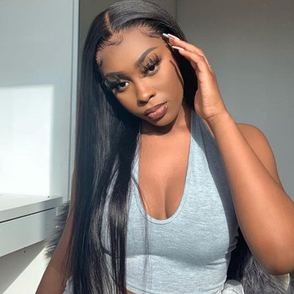OQHAIR Made of 100% Unprocessed Brazilian Human Virgin Hair Straight Wig 13x4 13x6 Virgin Human Hair Lace Front Wigs Preplucked HD Wigs