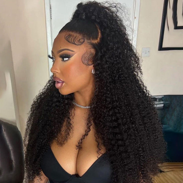 3 In 1 Half Wig | Kinky Curly Glueless Wear Go Half Wig Invisible Hairline Protective Style