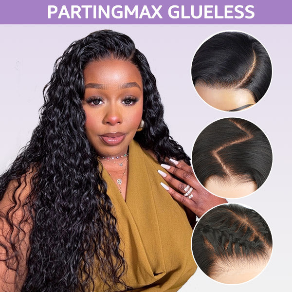 Water Wave Wig Pre Bleached Knots 13x4 13x6 HD Lace Frontal Wig With Elastic Drawstring Wear Go Wig