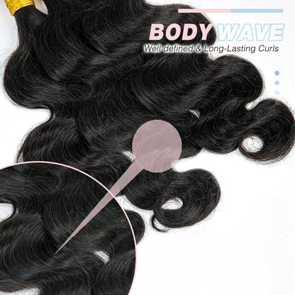 Body Wave Bulk Hair Extensions for Braiding