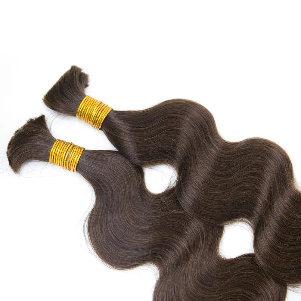 #4 Medium Brown Body Wave Bulk Human Braiding Hair