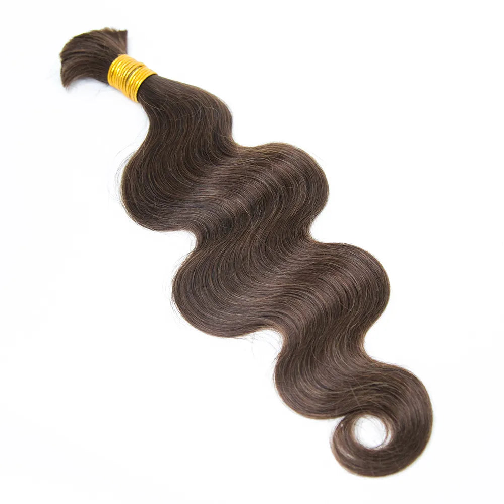 #4 Medium Brown Body Wave Bulk Human Braiding Hair