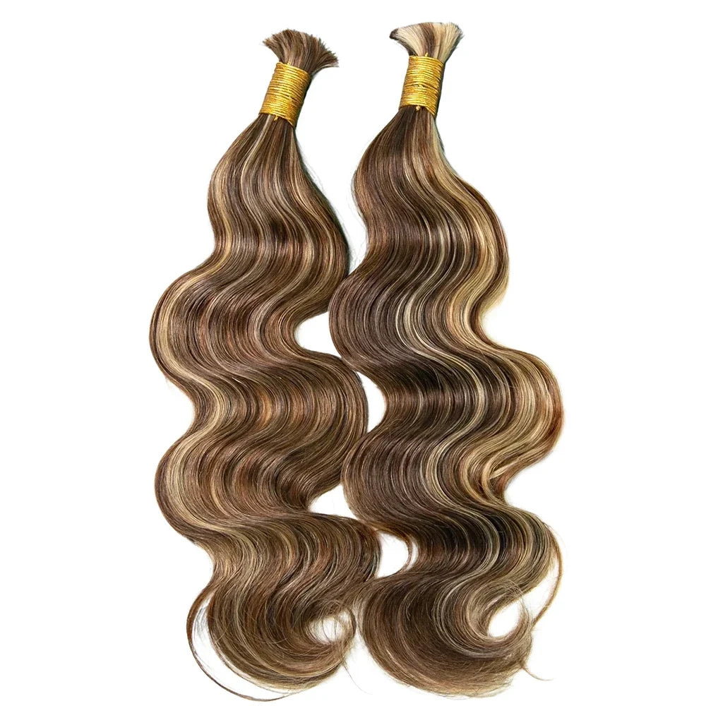 #4/#27/#30 Mix Color Blend Body Wave Bulk Human Braiding Hair