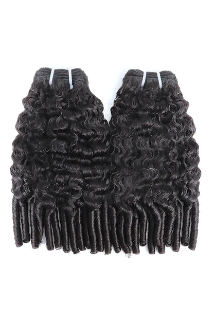 Burmese Curly with Spiral Curls Ends Bundle Cambodia Virgin Hair