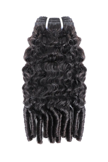 Burmese Curly with Spiral Curls Ends Bundle Cambodia Virgin Hair