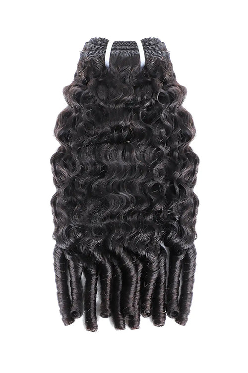 Burmese Curly with Spiral Curls Ends Bundle Cambodia Virgin Hair