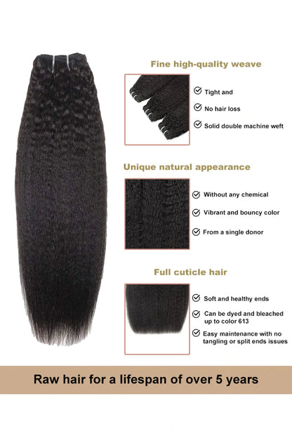 Cambodia Virgin Hair Bundles Sew in Extensions Kinky Straight