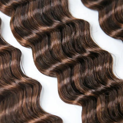 #4/#30 Mix Color Blend Loose Deep Wave Bulk Human Braiding Hair